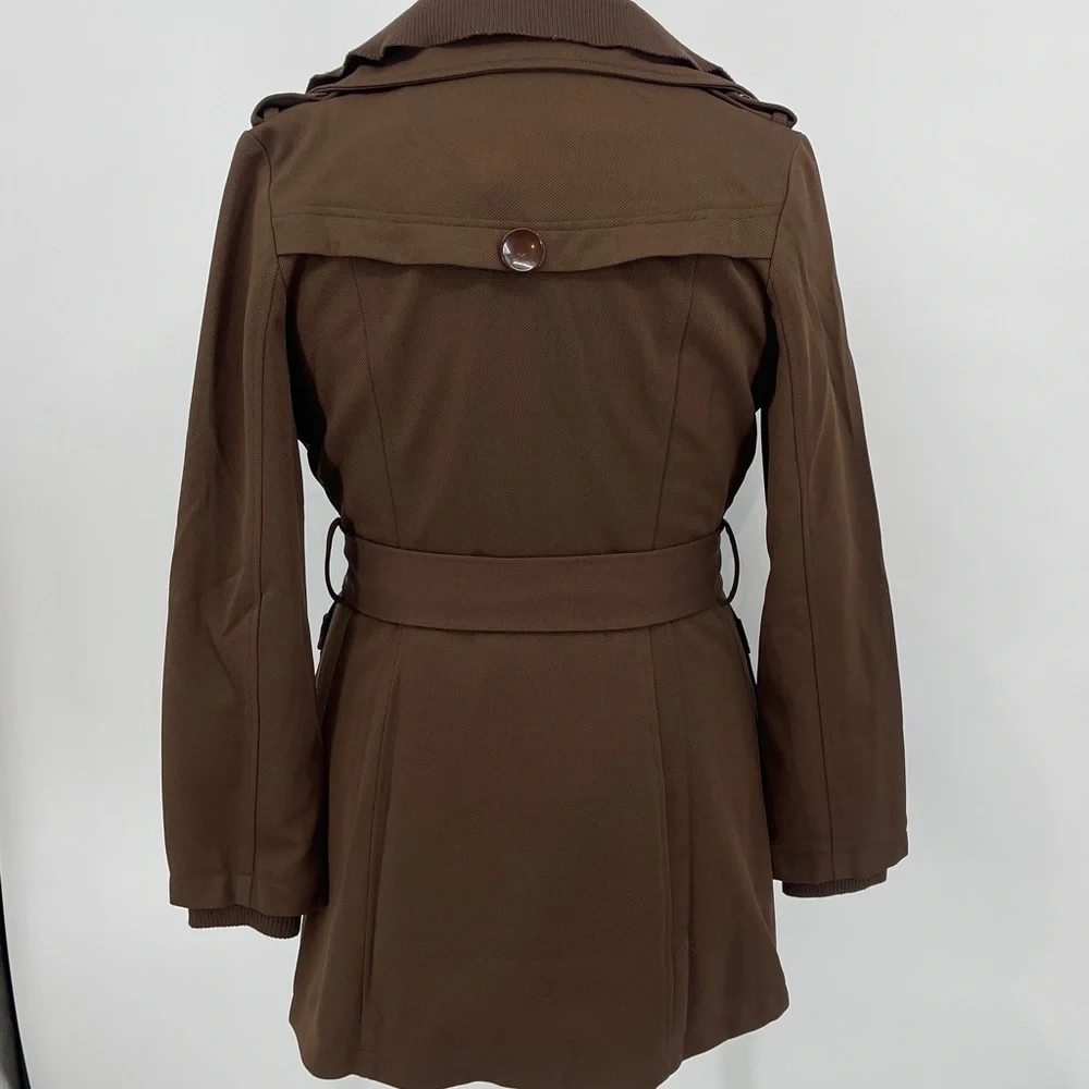 DIAA Women's SHORT TREND COAT Brown Belted  WOMENS SIZE M NWT - Picture 4 of 14